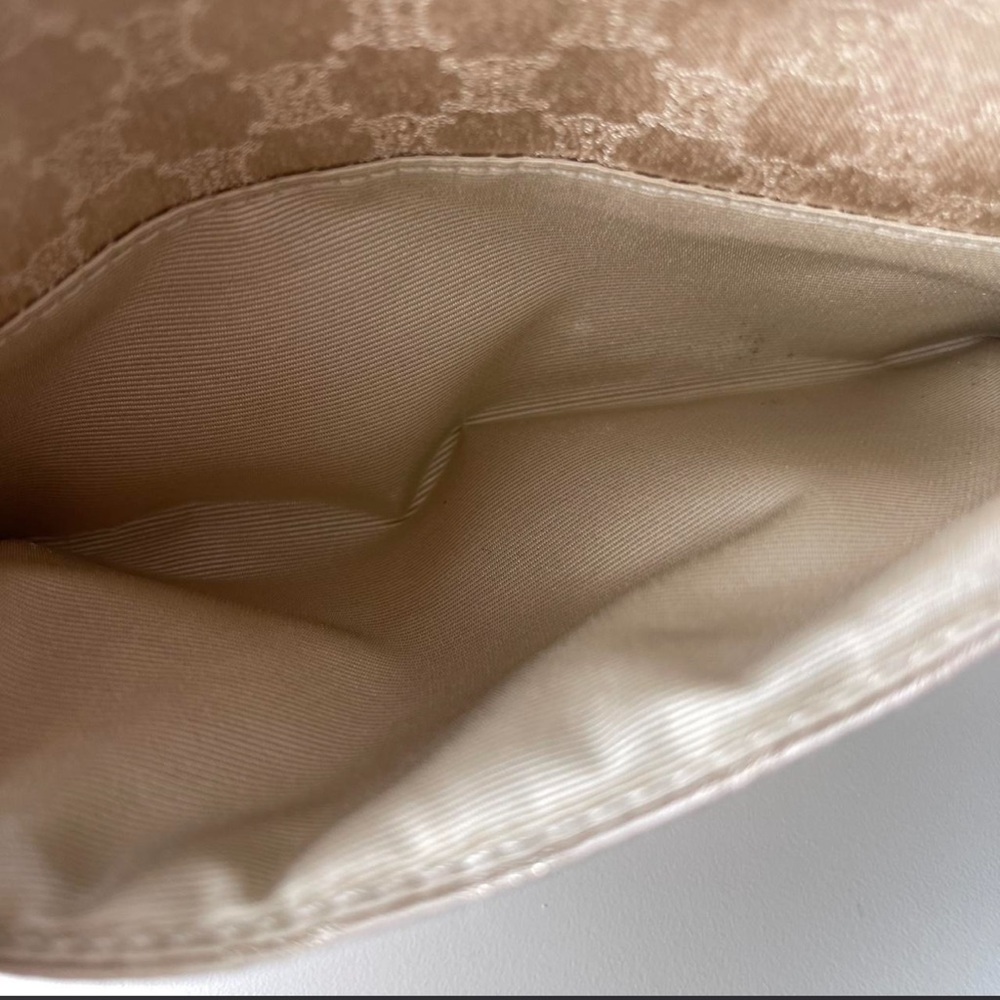 Celine Beige with Gold Monogram Canvas Cosmetic Bag Makeup - Picture 8 of 8